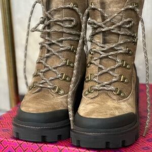 Tory Burch Suede Hiker Boots - Size 7